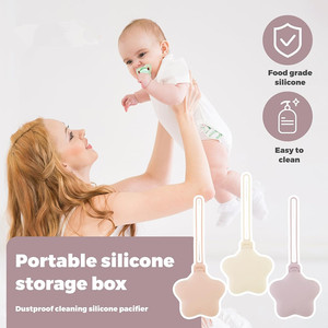 Support de sucette en silicone anti-chute en forme d'étoile, sans BPA, étui de rangement étanche avec sangle - Product Image 6