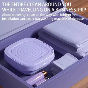 <span class=keywords><strong>Mini</strong></span> Lave-linge Électrique <span class=keywords><strong>Automatique</strong></span> Pliable à Chargement par le Haut avec Lumière Bleue Bactériostatique et Vidange par Gravité pour Usage Extérieur et Hôtelier - Product Image 5