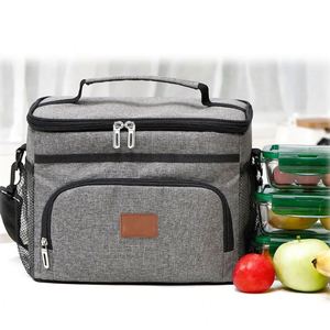 Sac isotherme réutilisable personnalisé pour pique-nique, sac à déjeuner avec bandoulière pour le camping, les sports et les voyages - Product Image 2