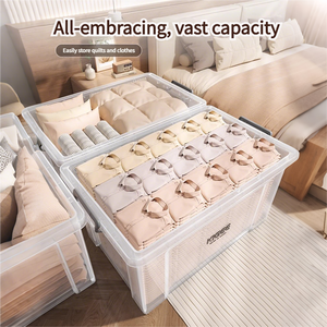 Phong Cách Hiện Đại Trong Suốt Trắng Nhựa PP Lưu Trữ Hộp Bền Nhà Tổ Chức <span class=keywords><strong>Bin</strong></span> Cho Quần Áo Có Thể Chồng Và Đóng Gói Thân Thiện - Product Image 3