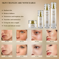 Logo personnalisé 4 pièces kit de luxe pour le visage en or hydratant éclaircissant raffermissant anti-rides vieillissement Peptides rétinol ensemble de soins de la peau