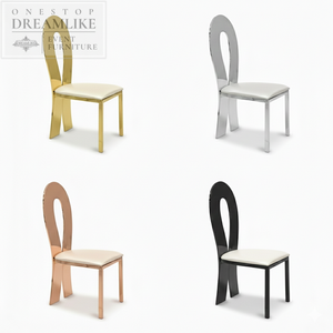 Chaises de luxe dorées <span class=keywords><strong>en</strong></span> acier inoxydable à dossier rond, durables, pour événements de mariage oniriques, <span class=keywords><strong>location</strong></span> pour fêtes et événements <span class=keywords><strong>en</strong></span> extérieur ou <span class=keywords><strong>en</strong></span> salon - Product Image 3