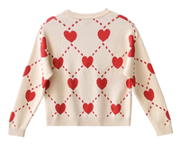 Pulls pour filles en coton 100% personnalisables, mignons, de nouvelle conception hivernale, avec un motif jacquard, col rond, tricotés, décontractés, pour enfants