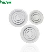 Diffuseur d'air rond 6 8 10 pouces Aluminium Plafond Climatiseur Ventilation Registres Grilles