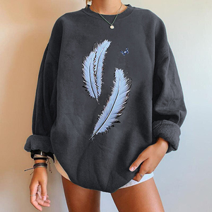 Felpe <span class=keywords><strong>con</strong></span> stampa <span class=keywords><strong>piume</strong></span> Harajuku Vintage Pullover Femme Hiver Sudadersa Para Mujer felpe da donna - Product Image 2