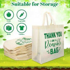 Sac fourre-tout pliable personnalisé en non-tissé, robuste et écologique, pour les restaurants, les courses, la promotion, avec <span class=keywords><strong>message</strong></span> de remerciement - Product Image 5