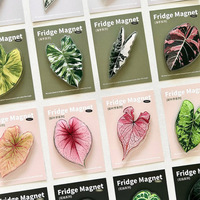 Aimants de réfrigérateur en acrylique à motif de feuille de plante, décoration magnétique verte créative, souvenirs culturels, vente en gros en Chine