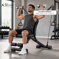 PINJIAN Bangku Dumbbell Berat Dapat Diatur untuk Latihan Fitness, Press, Sit-up dengan Logo Kustom untuk Angkat Beban