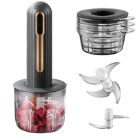 Mini-hachoir alimentaire portable USB sans fil 4 tasses en acier inoxydable électrique automatique pour ail et viande usage domestique