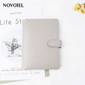 New arrival full grain cow genuine A5 Leather ring binder 6 silver rings compendium binder notebook binder