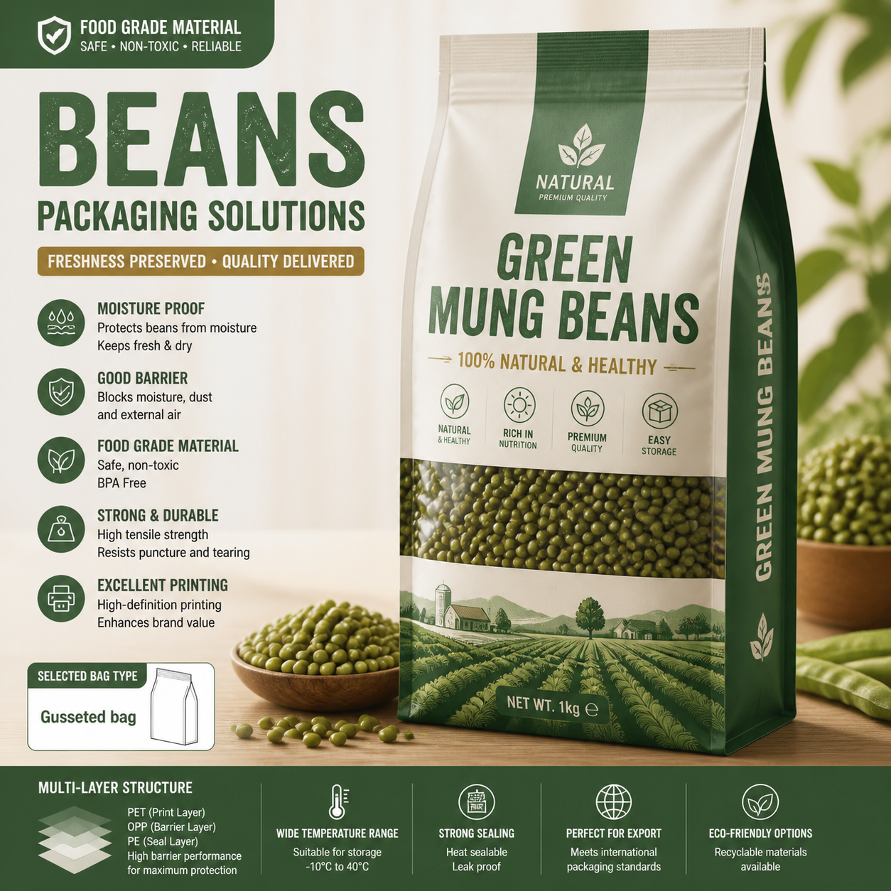 OEM Food Grade Packaging Bags For Japan Market Custom Printed Flexible Food Pouches