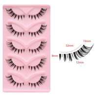 5 paires de cils effet œil de renard 3D en soie pour faux cils en vison, cils épais et bouclés, vente en gros, boîte d'emballage personnalisée avec logo privé