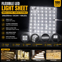 Küçük Boy Kare 250*250mm LED Levha DC24V 100LED/adet Esnek Kesilebilir Beyaz Renk Mini Boy Ultra İnce Bükülebilir LED Panel Levha