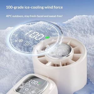 <b>Mini</b> Portable Desktop Neck Hanging Handheld Fan Outdoor Personal <b>Cooler</b> High Speed Semiconductor Cooling - Product Image 3