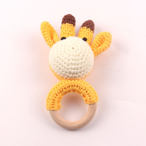 ของเล่นเด็กทำจากไม้ถักโครเชต์รูปกระต่าย,BPA ฟรีแหวนไม้ยางกัดสำหรับเด็กเขย่าเล่นในยิมโมบายของเล่นเพื่อการศึกษาสำหรับเด็กแรกเกิด - Product Image 6