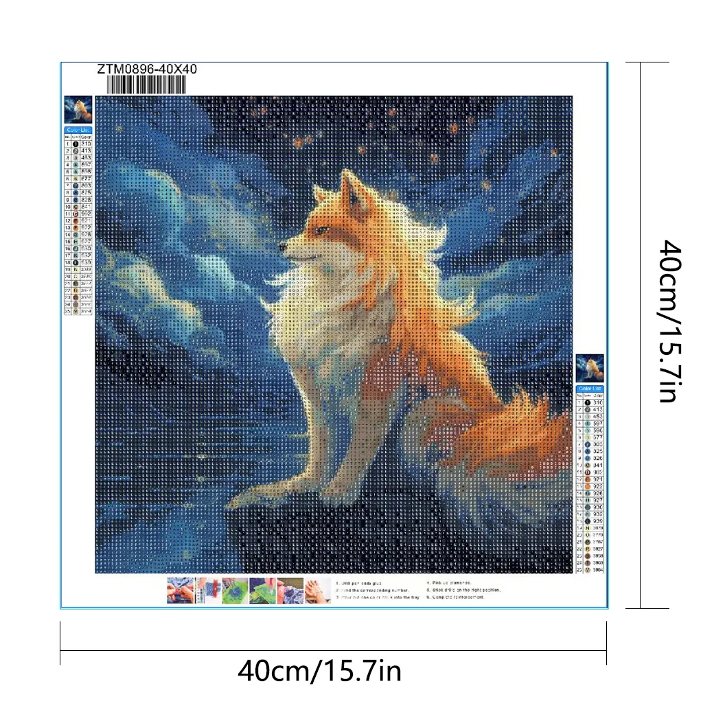 Usine Diamant Peinture Kit Croquis Renard Animaux Mur Arts Peintures Photo 5d Mosaïque Cristal Diamant Peintures