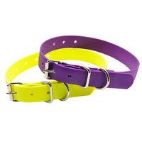 Collier pour chien en nylon enduit de PVC avec rivets, imperméable, réglable, couleur unie, fermeture à boucle, moderne, multi-tailles, toutes tailles