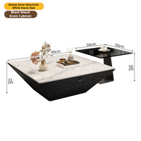 Table basse carrée en ardoise, design minimaliste moderne, triangle inversé, nouvelle collection 2026, petite table à thé pour salon