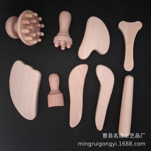 ชุดเครื่องมือขูดกัวซาไม้เกาเซียนหมิงรุ่ย ทำจากไม้บีช สำหรับการบำบัดผิวหน้าและผิวกาย - Product Image 3
