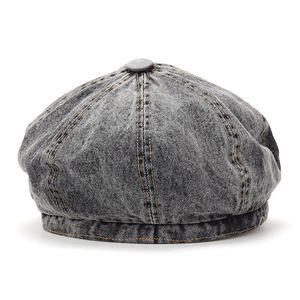 Gorra Newsboy de Mezclilla Henny para Mujer, Gorro de Ocho Paneles de Algodón Lavado, Estilo Vintage a la Moda - Product Image 3