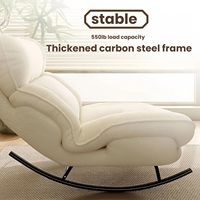 Fauteuil à bascule avec cadre en acier, dossier réglable, coussin ergonomique, fauteuil de salon moderne décoratif