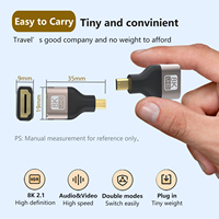 Adaptateur Micro HDMI 8K vers HDMI Femelle Type-A vers Micro HDMI Mâle Type-D, Connecteur Plaqué Or, Convertisseur Adaptateur