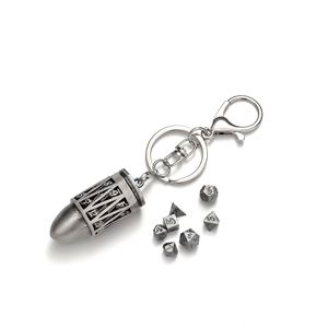 Mini dados metálicos D20 con forma de bala, juego de 7 piezas poliédricas, accesorios de juego de rol D&D para jugadores de mesa - Product Image 3