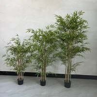Bambous artificiels de qualité commerciale, résistants à l'eau, poteaux naturels, plantes au toucher réel, pour affichage en centre commercial