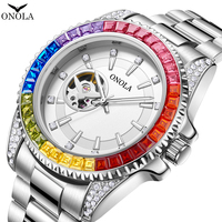 ONOLA 3839 Montre tourbillon neuve, montres mécaniques, qualité luxueuse, lumineuse, montre pour homme en acier inoxydable