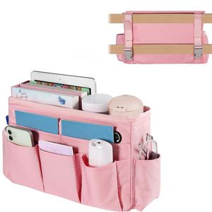Sac de rangement suspendu en tissu pour chevet, 3 poches, pour magazines, télécommande, téléphone portable, lit superposé, sac de voyage – Grande Vente - Product Image 1