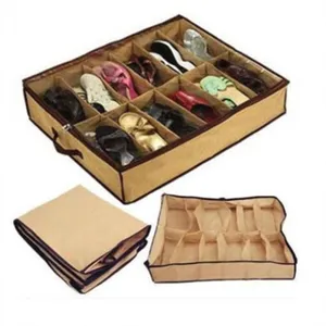 Caja de almacenamiento no tejida para zapatos, caja de zapatos plegable de comercio exterior, bolsa de almacenamiento a prueba de polvo de 12 rejillas, TK16