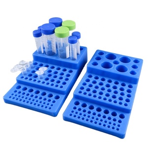 Tùy chỉnh 3 cấp độ màu xanh nhựa <span class=keywords><strong>Micro</strong></span> Ống giá OEM Hỗ trợ máy ly tâm thiết bị phòng thí nghiệm - Product Image 1