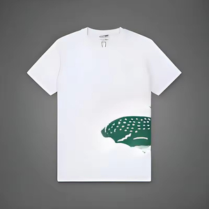 Áo thun cotton 100% bán chạy nhất dành cho người lớn, kiểu dáng thường ngày, họa tiết cá sấu, màu trơn, tay ngắn, trọng lượng 180 gram, chất liệu dệt kim - Product Image 1