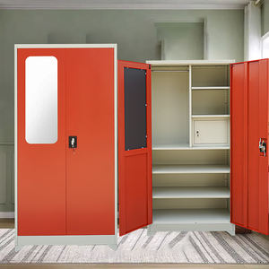 ตู้เสื้อผ้าโลหะ 2 บาน สไตล์เกาหลียอดนิยม เฟอร์นิเจอร์บ้านทันสมัย ใช้ในห้องนั่งเล่น สี RAL แบบกำหนดเองได้ ประกอบเอง - Product Image 1