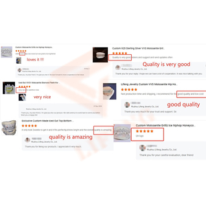 Tùy chỉnh vvs moissanite grillz hip hop phong cách Iced out Baguette cắt kim cương 925 Bạc đồ trang sức mỹ răng grillz cho nam giới phụ nữ - Product Image 6