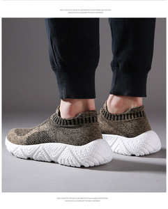 Zapatos Deportivos Casuales Negros para Hombre, Talla Grande, Sin Cordones, Ultraligeros, Elásticos, Transpirables, Tipo Calcetín - Product Image 3