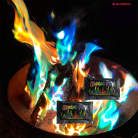 25g Magic Fire Flame Paquets changeants de couleur Flammes colorées Poudre Articles de fête pour feu de joie en plein air Foyer mystique