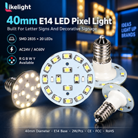 Lampe à pixels LED RGB E14 40 mm SMD2835 DC24V pour parc d'attractions, manège, grande roue, signalisation, éclairage décoratif