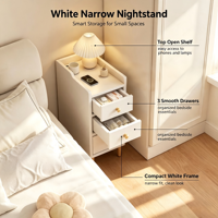 Table de chevet d'hôtel moderne très étroite avec support de fixation mural, 20 cm de large, mini armoire pliable et durable