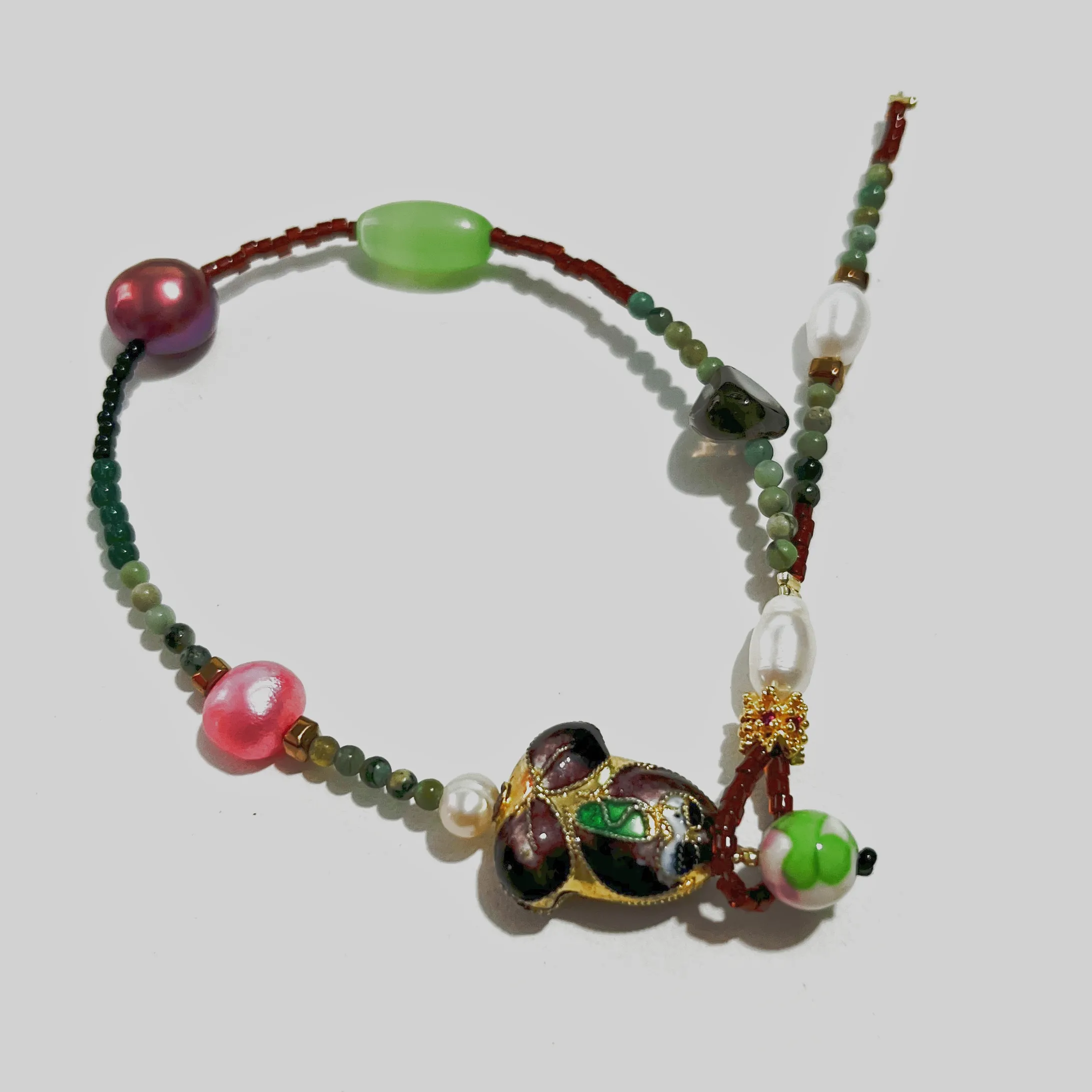 Czech Glass natural stone bead bracelets Jewelry For Women Custom Crystal rice bead bracelet with frog charm