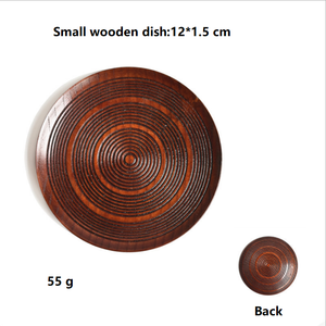 Mini plat rond en bois, bois, vaisselle de cuisine japonaise - Product Image 5