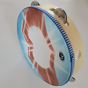 Wholesale Handheld Tambourine 8 Inch Single Layer Bell Piece Solid Wood Hand Held <b>Drum</b> Colorful - Product Image 3