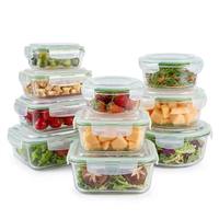 Boîte de conservation alimentaire en verre borosilicate, hermétique, pour préparation de repas, compatible four et micro-ondes, sans BPA, écologique, OEM