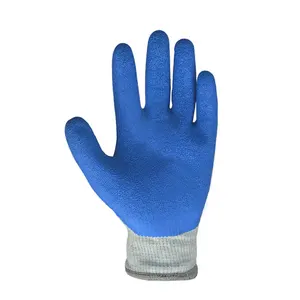 Arbeits industrielle Schutz handschuhe Handschuhe mit Palmen muster Latex handschuhe 10G Poly Cotton beschichtet