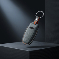 Housse de clé de voiture en cuir de luxe pour Audi A3/A4L/A6L/Q3/Q5L/Q7/A8/Q4 E-tron (2018-2024), étui de protection anti-rayures pour clé