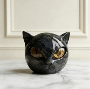 Escultura de Cabeza de Gato de Resina Hecha a Mano de Alta Calidad al por Mayor, Decoración del Hogar Estilo Bohemio Tallada - Product Image 3
