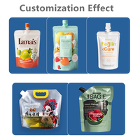 Pochettes à bec verseur personnalisées verticales pour lait, jus, huile, liquides, boissons, whey, avec embout réutilisable, pour pâtes