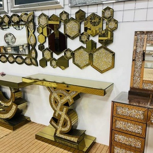 <span class=keywords><strong>Table</strong></span> <span class=keywords><strong>console</strong></span> <span class=keywords><strong>extensible</strong></span> moderne en verre rond pour salon, chambre, atelier, salle à manger, usage domestique ou hôtelier - Product Image 6