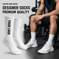 Vente directe d'usine, chaussettes pour hommes personnalisées, chaussettes de sport en coton de haute qualité avec logo