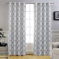 Rideaux de fenêtre plissés à œillets de style moderne, occultants géométriques noirs, vente en gros pour hôtels, hôpitaux et portes